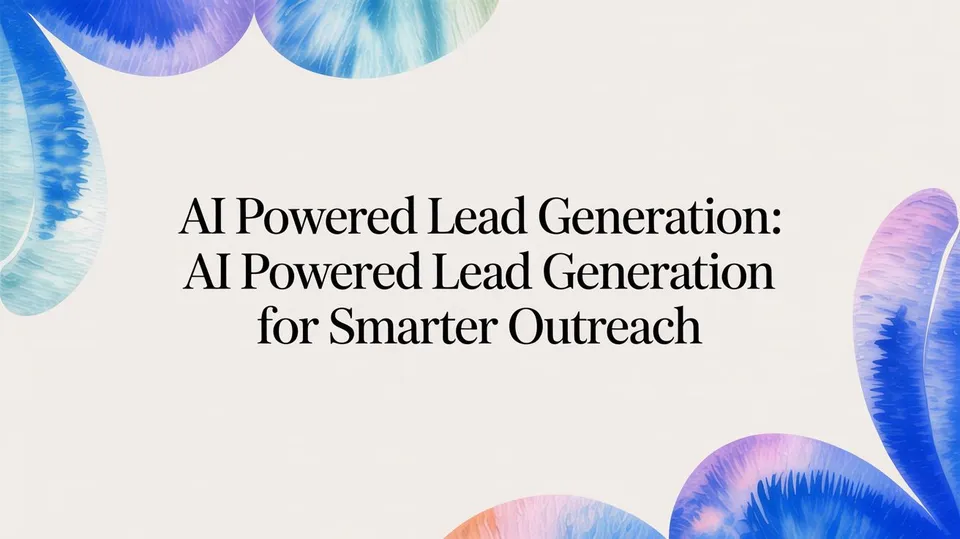 Ai Powered Lead Generation: ai powered lead generation for smarter outreach