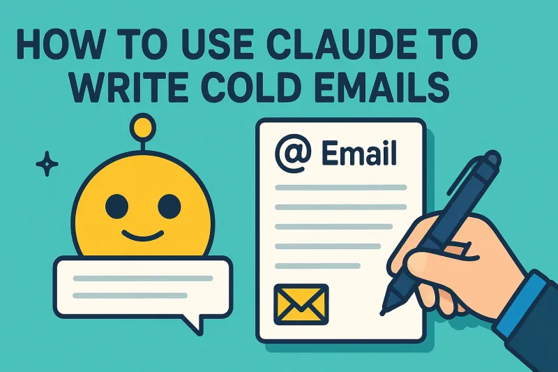 Using Claude AI on a laptop to write cold emails