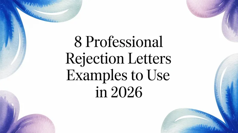 8 Professional Rejection Letters Examples to Use in 2026